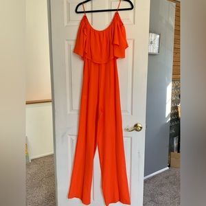Orange Off-Shoulder Jumpsuit